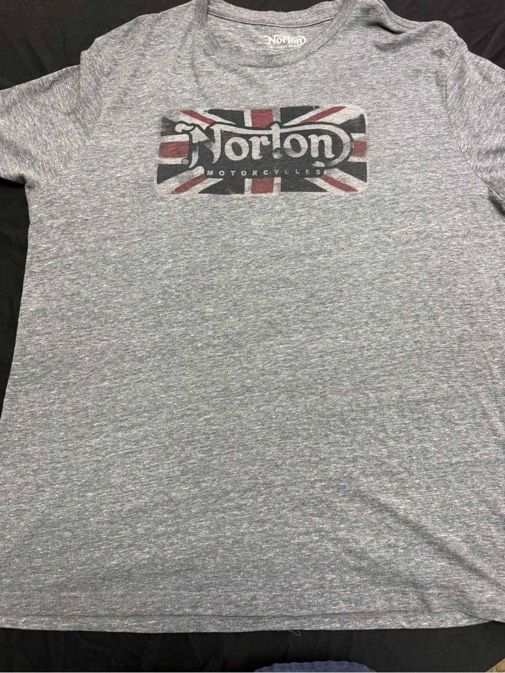 Lucky Brand Men's Heather Gray Norton Motorcycles Logo Tee (XL)